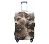VTCTOASY Housse de bagage avec motif chats amusants - Housse de bagage élastique épaisse - Résistante à la poussière et aux rayures - Pour bagages de 45,7 à 81,3 cm, Noir , M