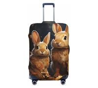 VTCTOASY Housse de bagage avec motif lapins dans le jardin, housse de bagage de voyage épaisse et élastique, résistante à la poussière, aux rayures, housse de protection pour bagages de 45,7 à 81,3