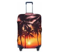 VTCTOASY Housse de bagage avec motif palmiers et coucher de soleil - Housse de bagage élastique épaisse - Résistante à la poussière - Résistante aux rayures - Convient aux bagages de 45,7 à 81,3 cm,