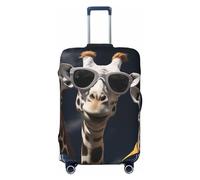 VTCTOASY Housse de bagage avec trois girafes portant des lunettes de soleil - Housse de bagage élastique épaisse - Résistante à la poussière - Résistante aux rayures - Convient aux bagages de 45,7 à