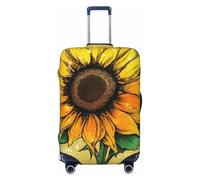 VTCTOASY Housse de bagage brillante comme un tournesol - Housse de bagage de voyage élastique plus épaisse - Résistante à la poussière et aux rayures - Convient aux bagages de 45,7 à 81,3 cm, Noir , L