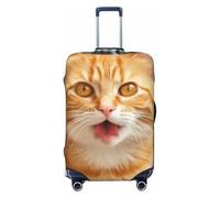 VTCTOASY Housse de bagage chat orange qui sort de la langue, housse de bagage de voyage élastique plus épaisse, housse de bagage anti-poussière résistante aux rayures, housse de protection pour