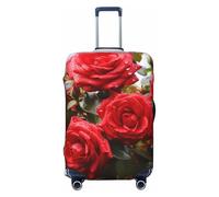 VTCTOASY Housse de bagage de voyage avec roses rouges - Housse de protection élastique épaisse et résistante aux rayures - Pour bagages de 45,7 à 81,3 cm, Noir , XL