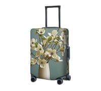 VTCTOASY Housse de bagage de voyage élastique (45,7 à 81,3 cm) avec arrangement floral en bois de chien, housse de protection pour valise, lavable, anti-rayures, Noir , S