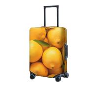 VTCTOASY Housse de bagage de voyage élastique (45,7 à 81,3 cm) - Jaune citron mûr - Housse de protection pour valises de voyage - Lavable, anti-rayures, Noir , M