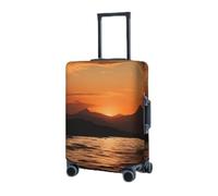 VTCTOASY Housse de bagage de voyage élastique (45,7 à 81,3 cm) Montagne et eau au coucher du soleil Housse de protection pour valise de voyage lavable anti-rayures Housse de valise Bagages décoratifs,