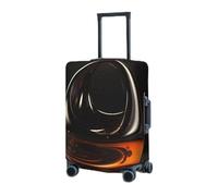 VTCTOASY Housse de bagage de voyage élastique (45,7 à 81,3 cm) - Ornement abstrait orange - Housse de protection pour valises de voyage - Lavable et anti-rayures, Noir , x-large