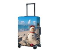 VTCTOASY Housse de bagage de voyage élastique (45,7 à 81,3 cm) Sable Bonhomme de neige sur la plage Housse de protection pour valise de voyage lavable anti-rayures Housse de valise Bagages décoratifs,