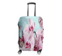 VTCTOASY Housse de bagage de voyage élastique - Housse de protection pour valise de voyage - Lavable - Anti-rayures - Décoration, Fleur d'orchidée papillon doux frais printemps, M