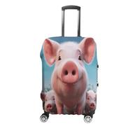 VTCTOASY Housse de bagage de voyage élastique pour valise, housse de protection pour valise de voyage, lavable, anti-rayures, décoration, Cochon amusant et mignon, M