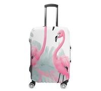 VTCTOASY Housse de bagage de voyage élastique pour valise, housse de protection pour valise, housse de protection pour valise, lavable, anti-rayures, décoration, Love Flamingo, S