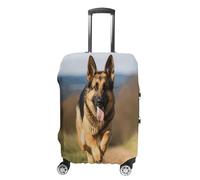 VTCTOASY Housse de bagage de voyage élastique pour valise, housse de protection pour valise, housse de protection pour voyage, lavable, anti-rayures, décoration, Berger allemand en train de courir, S