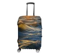 VTCTOASY Housse de bagage de voyage élastique pour valise, housse de protection pour valise, lavable, anti-rayures, décoration, Vagues de l'océan de l'aube, S