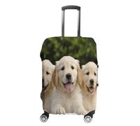 VTCTOASY Housse de bagage de voyage élastique pour valise, motif chiots Golden Retriever, housse de protection pour valise, lavable, anti-rayures, décoration, Chiots Golden Retriever, S