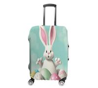 VTCTOASY Housse de bagage de voyage élastique - Œufs de Pâques - Queue de lapin - Housse de protection pour valise de voyage - Lavable et anti-rayures - Décoration, Œufs de Pâques Happy Easter Queue