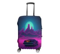 VTCTOASY Housse de bagage de voyage, housse de valise élastique avec images rétrowave - Housse de protection pour valises de voyage - Lavable et anti-rayures - Décorative, Photos Retrowave, M
