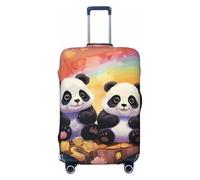 VTCTOASY Housse de bagage élastique pour voyage - Housse de bagage arc-en-ciel et panda - Housse de protection pour valise épaisse - Résistante à la poussière - Convient aux bagages de 45,7 à 81,3 cm,