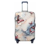 VTCTOASY Housse de bagage en marbre et papillon - Housse de bagage de voyage élastique plus épaisse - Résistante à la poussière et aux rayures - Convient aux bagages de 45,7 à 81,3 cm, Noir , M