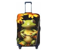 VTCTOASY Housse de bagage grenouille assise à l'intérieur avec fermeture éclair - Housse de bagage de voyage élastique plus épaisse - Résistante à la poussière - Résistante aux rayures - Convient aux