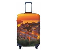 VTCTOASY Housse de bagage italienne au coucher du soleil - Housse de bagage élastique plus épaisse - Résistante à la poussière et aux rayures - Pour bagages de 45,7 à 81,3 cm, Noir , L