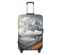 VTCTOASY Housse de bagage Mountain Top Nuages - Housse de bagage élastique épaisse - Résistante à la poussière - Résistante aux rayures - Convient aux bagages de 45,7 à 81,3 cm, Noir , XL
