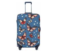 VTCTOASY Housse de bagage papillon patriotique - Housse de bagage de voyage élastique plus épaisse - Résistante à la poussière et aux rayures - Housse de protection pour bagages de 45,7 à 81,3 cm,