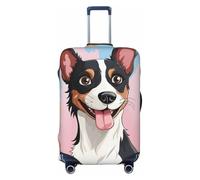 VTCTOASY Housse de bagage pour chien Rat Terrier - Housse de bagage élastique plus épaisse - Résistante à la poussière et aux rayures - Convient aux bagages de 45,7 à 81,3 cm, Noir , S