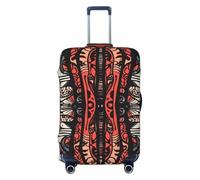 VTCTOASY Housse de bagage rétro avec motif tribal - Housse de bagage de voyage épaisse et élastique - Résistante à la poussière - Résistante aux rayures - Convient aux bagages de 45,7 à 81,3 cm, Noir