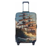 VTCTOASY Housse de bagage rétro pour bateau - Housse de bagage élastique plus épaisse - Résistante à la poussière - Résistante aux rayures - Convient aux bagages de 45,7 à 81,3 cm, Noir , M