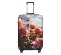 VTCTOASY Housse de bagage rose field - Housse de bagage élastique plus épaisse - Résistante à la poussière et aux rayures - Pour bagages de 45,7 à 81,3 cm, Noir , XL