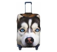 VTCTOASY Housse de bagage Stupid Husky Dog - Housse de bagage élastique plus épaisse - Résistante à la poussière et aux rayures - Housse de protection pour bagages de 45,7 à 81,3 cm, Noir , L