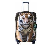 VTCTOASY Housse de bagage Tiger in the zoo - Housse de bagage de voyage élastique épaisse - Résistante à la poussière et aux rayures - Pour bagages de 45,7 à 81,3 cm, Noir , M