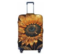 VTCTOASY Housse de bagage tournesol étincelant - Housse de bagage de voyage élastique plus épaisse - Résistante à la poussière et aux rayures - Convient aux bagages de 45,7 à 81,3 cm, Noir , XL