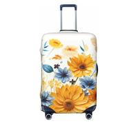 VTCTOASY Housse de bagage tournesols et libellules - Housse de bagage de voyage élastique plus épaisse - Résistante à la poussière - Résistante aux rayures - Convient aux bagages de 45,7 à 81,3 cm,