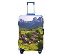 VTCTOASY Housse de bagage Village Scenic - Housse de bagage élastique épaisse - Résistante à la poussière - Résistante aux rayures - Convient aux bagages de 45,7 à 81,3 cm, Noir , S