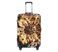 VTCTOASY Housse de bagage vintage léopard fleur housse de bagage de voyage élastique épais housse de valise housse anti-poussière résistant aux rayures housse de protection pour bagages de 45,7 à 81,3