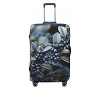 VTCTOASY Housse de bagage violette avec motif fruits sauvages - Housse de bagage élastique plus épaisse - Résistante à la poussière et aux rayures - Convient aux bagages de 45,7 à 81,3 cm, Noir , S