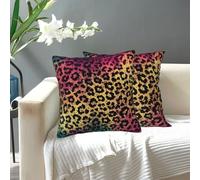 VTCTOASY Housse de coussin décorative moderne avec fermeture éclair dissimulée - Motif léopard et étoiles - Pour salon, canapé, canapé - 40,6 x 40,6 cm