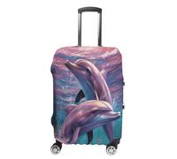 VTCTOASY Housse de protection élastique pour valise, motif dauphins, protection pour valise, lavable, anti-rayures, décoration, Dauphins Art, S