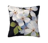 VTCTOASY Housses de coussin modernes pour la maison, housse de coussin à motif de fleurs blanches de style ferme, décoration d'intérieur, taie d'oreiller pour salon, canapé, lit, chambre à coucher