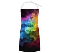 VTCTOASY Tablier réglable avec 2 poches pour homme et femme Motif arc-en-ciel, Arc-en-ciel fumé, 70x80cm