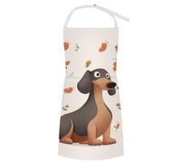 VTCTOASY Tablier réglable avec 2 poches pour homme et femme Violet Camélia Tablier de chef pour la cuisine, I Love My Dog Teckel, 70x80cm