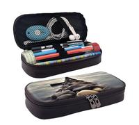VTCTOASY Trousse à crayons avec fermeture éclair - Grande capacité - Esthétique - Pour bureau, papeterie, maquillage, bureau, Black Sea Real, Taille unique, Classique