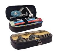 VTCTOASY Trousse à crayons avec fermeture éclair - Grande capacité - Esthétique - Trousse à crayons - Portable - Papeterie de bureau - Trousse de maquillage pour adluts, Africa Grassland Zèbre, Taille