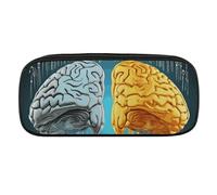 VTCTOASY Trousse à crayons avec fonctions cerveau gauche et droite - Grande capacité - Pour homme et femme - Jolie trousse esthétique - Organiseur de papeterie de bureau - Pochette multifonction pour