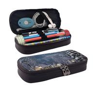 VTCTOASY Trousse à crayons avec motif bonhomme de neige d'hiver avec fermeture éclair - Grande capacité - Esthétique - Trousse à crayons - Portable - Pour bureau, papeterie, maquillage, bureau, Nuit