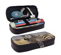 VTCTOASY Trousse à crayons élégante avec fermeture éclair - Grande capacité - Esthétique - Trousse à crayons - Portable - Pour bureau, papeterie, maquillage, Zèbres sur l'Afrique du Sud, Taille