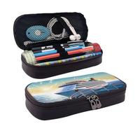 VTCTOASY Trousse à crayons esthétique avec fermeture éclair - Grande capacité - Trousse à crayons - Portable - Pour bureau, papeterie, maquillage, bureau, Croisière en mer d'été, Taille unique,