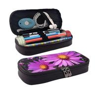 VTCTOASY Trousse à crayons esthétique avec fermeture éclair - Grande capacité - Trousse à crayons - Portable - Pour bureau, papeterie, maquillage, bureau, Fleur violette d'été, Taille unique,
