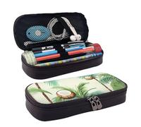 VTCTOASY Trousse à crayons esthétique avec fermeture éclair - Grande capacité - Trousse à crayons - Portable - Pour bureau, papeterie, maquillage, bureau, Cocotier d'été 1, Taille unique, Classique
